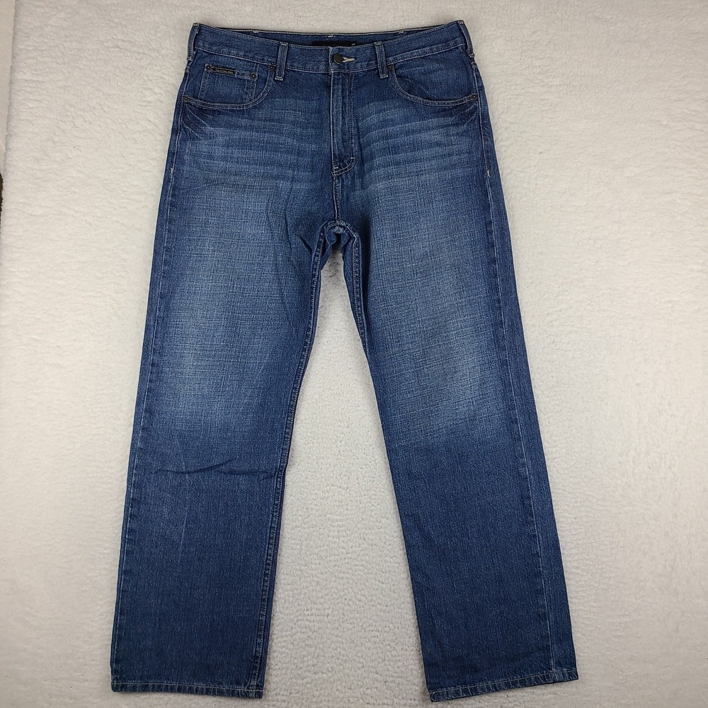 Calvin Klein Jeans Mens 36x30 Blue Relaxed Straight Leg‎ Dark Wash Denim MEXICO